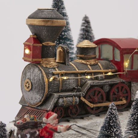 EDG Enzo De Gasperi Stazione Treno con Led Natale H 24 Cm 38 x 27 Cm Multicolor