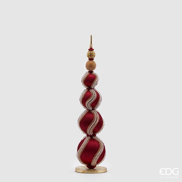 EDG Enzo De Gasperi Topiary Sfere Mix Perle Natale H 65 Cm D 16 Cm Burgundy