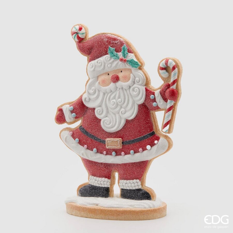 EDG Enzo De Gasperi Babbo Natale Marzapane H40 cm Bianco e Rosso – Decorazione Natalizia