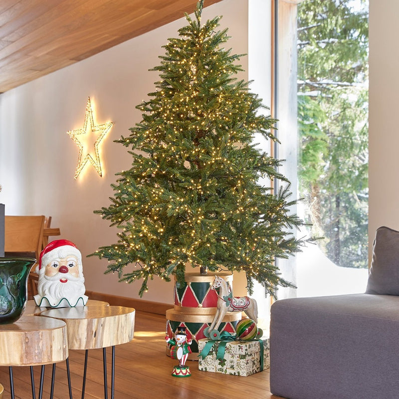 EDG Enzo De Gasperi Base per Albero Natale Tamburo per Pino H 49 Cm D 45 Cm 19 Kg Verde Rosso