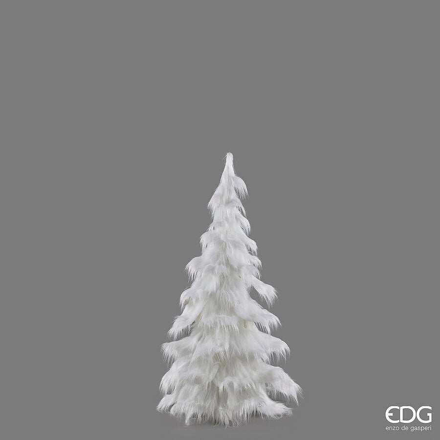 EDG Enzo De Gasperi Pino Furry Bianco H150 Ø90 cm – Albero di Natale Bianco