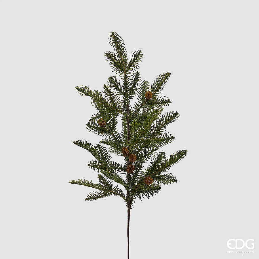 EDG Enzo De Gasperi Ramo di Pino Artificiale con Pigne Green L76 cm – Decorazione di Natale