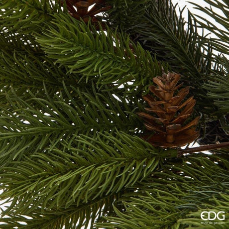 EDG Enzo De Gasperi Corona Verde di Pino con Pigne Ø48 cm – Decorazione Natalizia