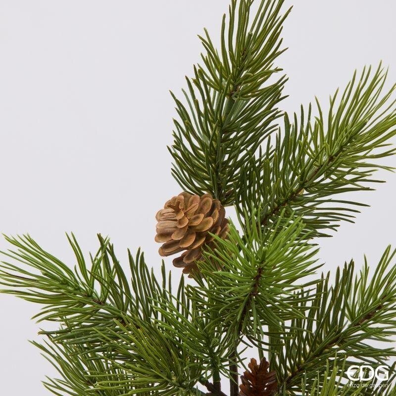 EDG Enzo De Gasperi Ramo di Pino con Pigne H65 cm Verde – Decorazione Natalizia