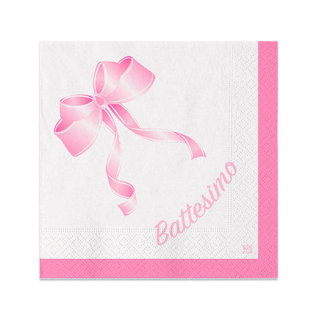 big party big party tovaglioli carta battesimo 25 x 25 cm cf 20 pz rosa ean 8020834704976
