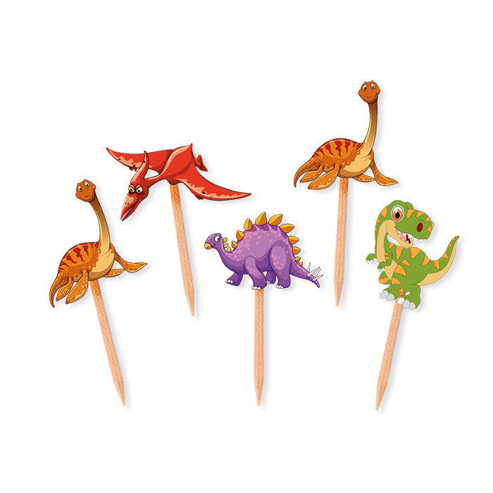 big party big party picks sagomati jurassik 4 x 7 cm cf 25 pz multicolor ean 8020834738407