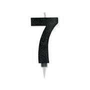 Big Party Candelina Numero 7 Max Cera Sweety Nero Glitter