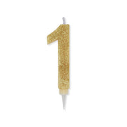 Big Party Candelina Numero 1 Max Cera Sweety Oro Glitter
