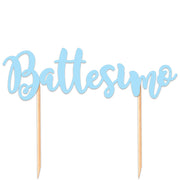Big Party Cake Topper Italic Battesimo 20 Cm Celeste