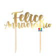 big party big party cake topper italic felice anniversario carta oro ean 8033954046277