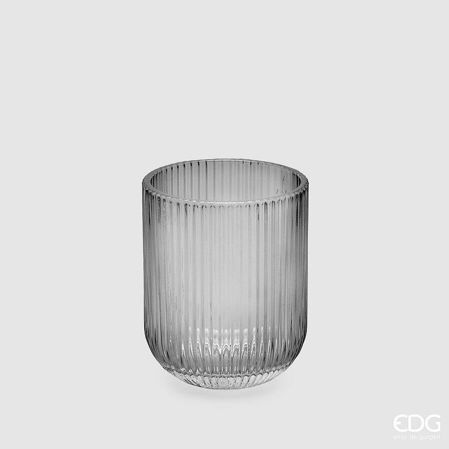 edg enzo de gasperi edg enzo de gasperi bicchiere righe tumbler h 9 cm d 7 cm 4 pz grey ean 8059824513151