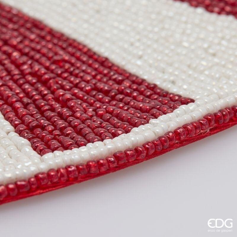 EDG Enzo De Gasperi Sottopiatto Natalizio Raggiera Ø36 cm Bianco Rosso – Decorazione Tavola di Natale