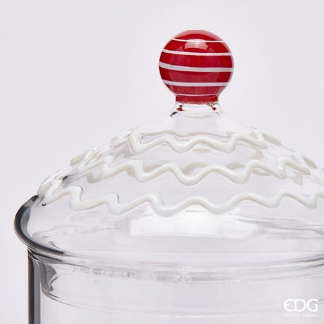 EDG Enzo De Gasperi Contenitore Cilindro con Fiocco Rosso H22 Ø10 cm – Decorazione Natalizia