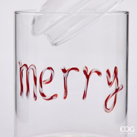 EDG Enzo De Gasperi Contenitore Cilindro Merry Christmas Rosso H16,5 Ø10 cm – Decorazione Natalizia