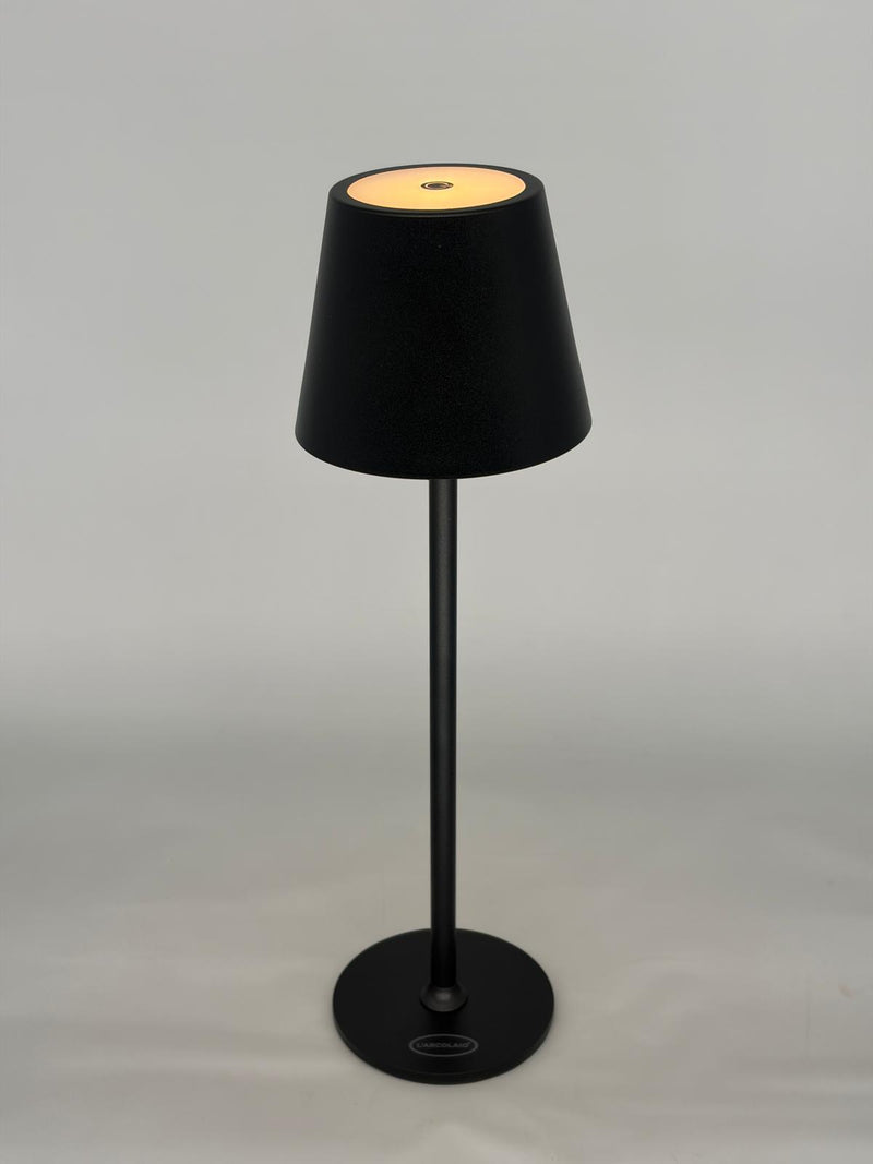 L'Arcolaio Lampada LED Touch Ricaricabile H 38 Cm 10 x 10 Cm IP54 Round Pro Nera