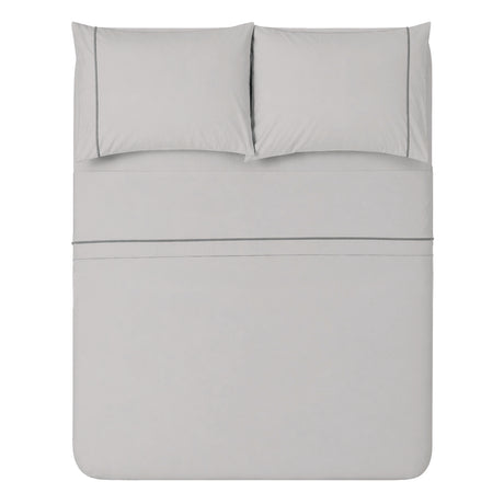 Androni Giocattoli Completo Letto Matrimoniale Tinta Unita con Piping – Set Lenzuola con Bordo Decorativo, 4 Colori Ass 1 Pz