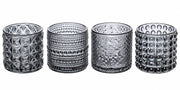 ARPIMEX Vasetti Vetro Portacandele D 7 Cm H 6,8 Cm Grigio Mix 4 Pz