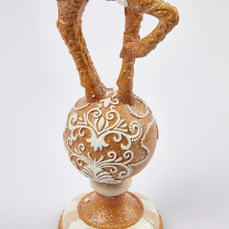 EDG Enzo De Gasperi Decoro Natale Renna Marzapane H 38 Cm Hazelnut