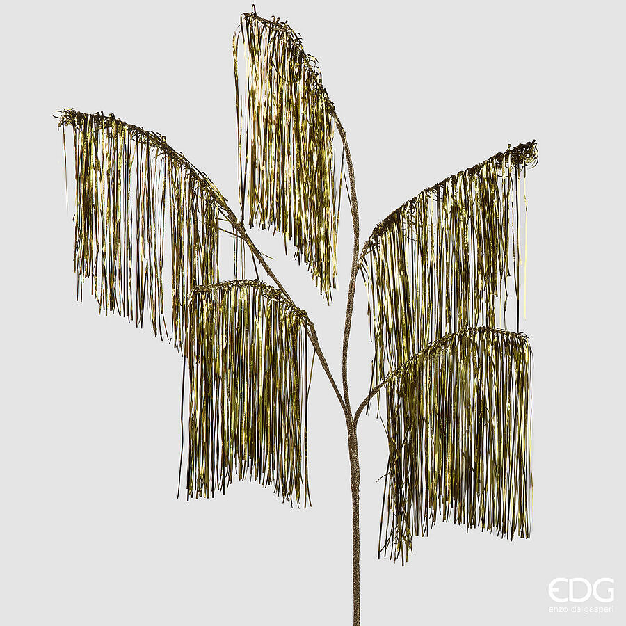 EDG Enzo De Gasperi Decoro Natale Frange Ramo 5 Rami H 125 Cm Gold