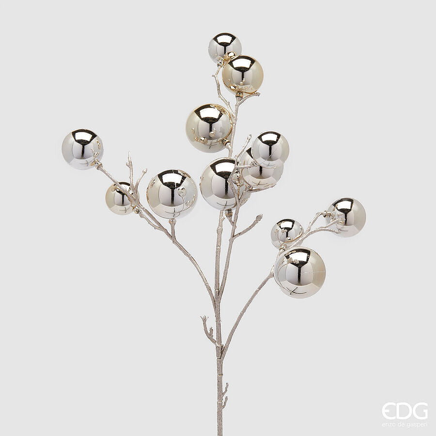 EDG Enzo De Gasperi Decoro Natale PalleMix Ramo X 12 H 53 Cm Light Gold