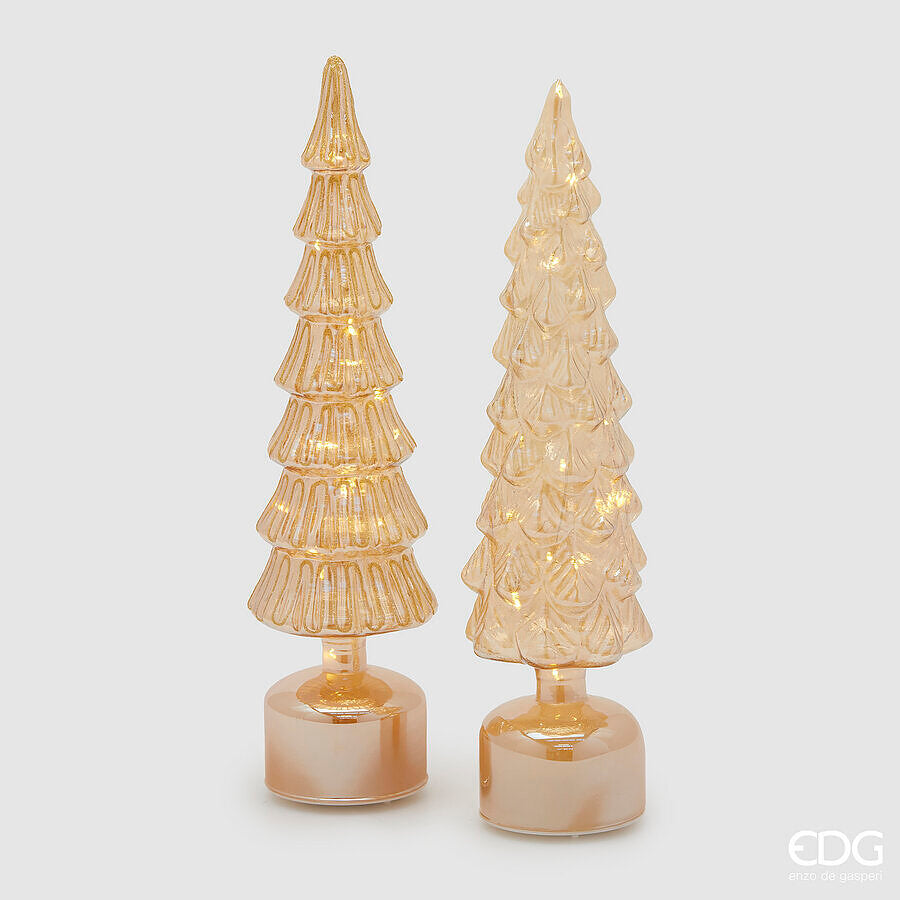 Decoro Natale Pino Twist H 40,5 Cm D 9 Cm Mov. Led Gold 1 Pz