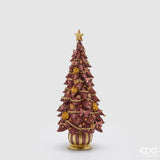 Decoro Natale DecoGlitter Pino H 33 Cm D 14 Cm Burgundy