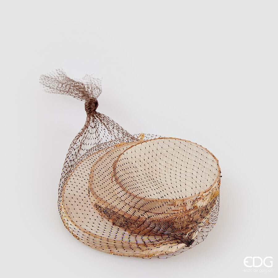 EDG Enzo De Gasperi Set 3 Basi Rotonde in Legno Ø13 cm Marrone Chiaro – Base Decorativa per Addobbi Natalizi