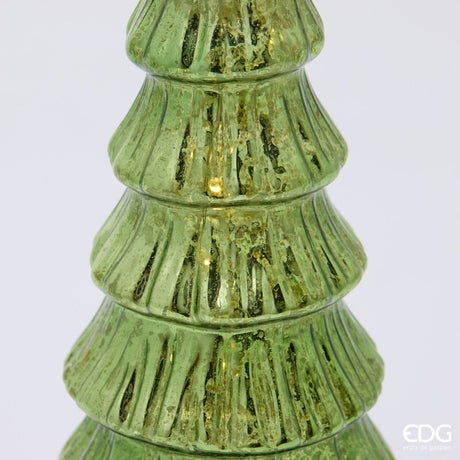 EDG Enzo De Gasperi Pino Twist Green con MicroLED e Movimento H32 Ø9 cm – Decorazione di Natale
