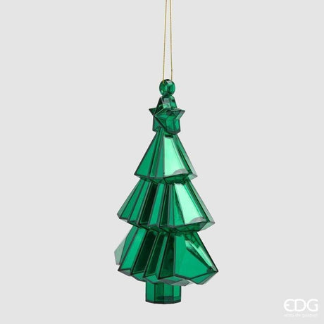 EDG Enzo De Gasperi Decoro Diamante Pino da Appendere Verde 17x13x6 cm – Addobbo di Natale