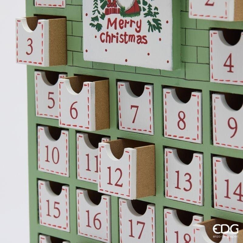 EDG Enzo De Gasperi Casetta Avvento Natalizia H35,5x25x9,5 cm Verde Chiaro – Decorazione di Natale