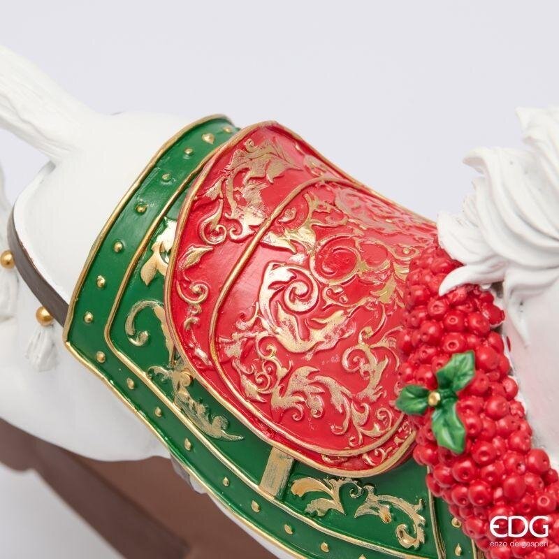 EDG Enzo De Gasperi Cavallo a Dondolo Natalizio H30,5x32,5x9 cm Bianco Rosso – Decorazione di Natale