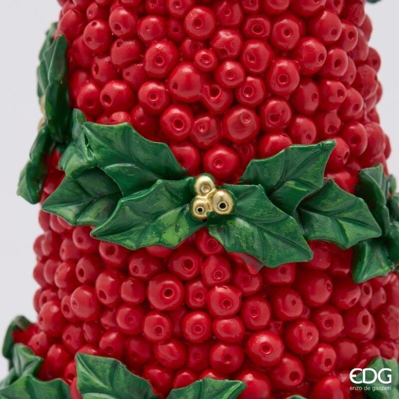 EDG Enzo De Gasperi Pino di Natale con Fiocco H48 cm Verde Rosso – Decorazione Natalizia