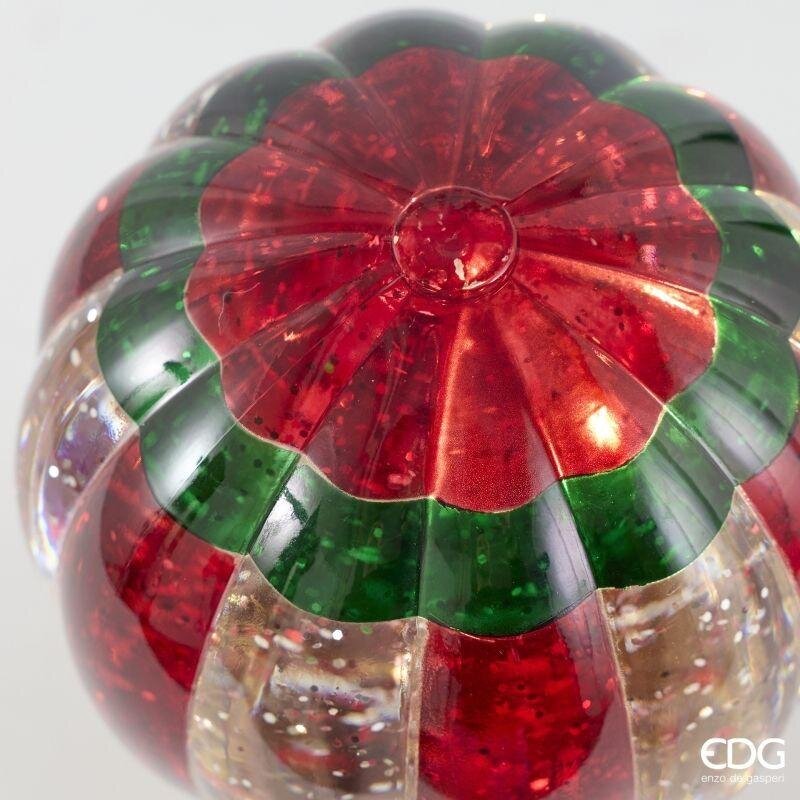 EDG Enzo De Gasperi Mongolfiera Natalizia LED H25 Ø12 cm Bianca Rossa con Musica, Movimento e Luci – Decorazione di Natale