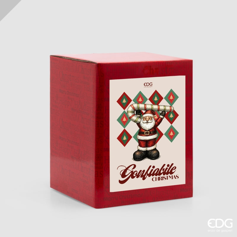 EDG Enzo De Gasperi Babbo Natale Gonfiabile Candy con LED H250 Ø190 cm – Decorazione di Natale