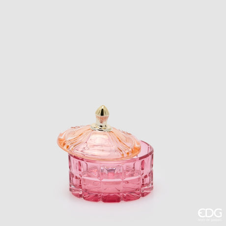 EDG Enzo De Gasperi Contenitore Decorativo Rotondo H10,5 Ø10,5 cm Rosa – Complemento d’Arredo