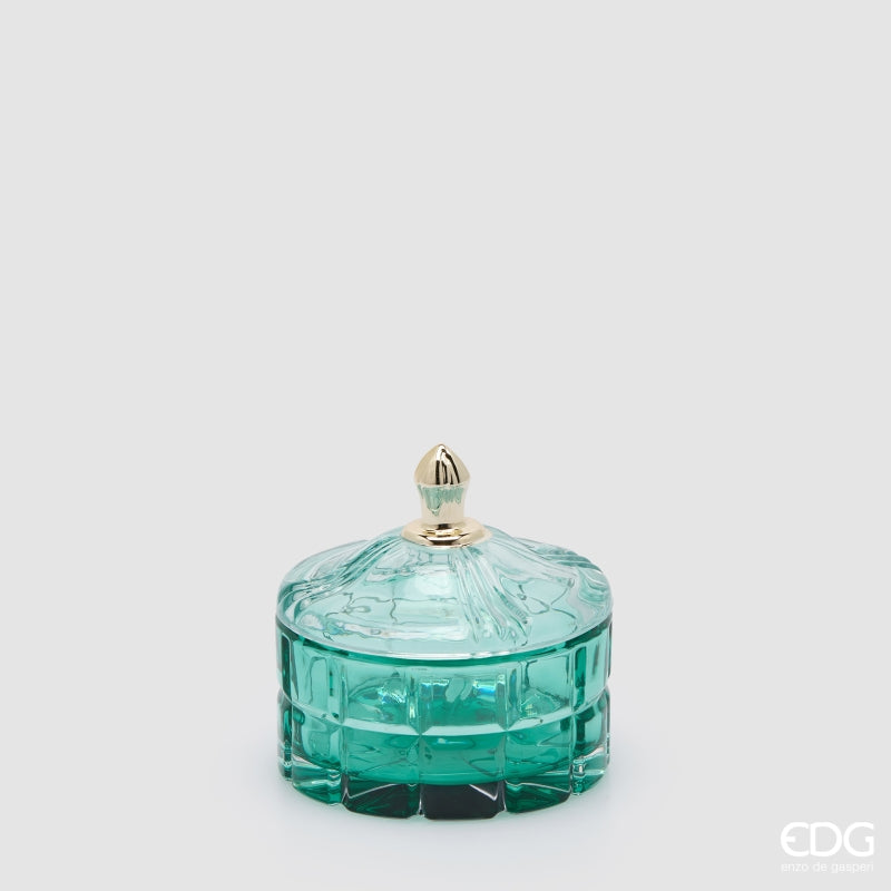 EDG Enzo De Gasperi Contenitore Decorativo Rotondo Green H10,5 Ø10,5 cm – Decorazione Natalizia