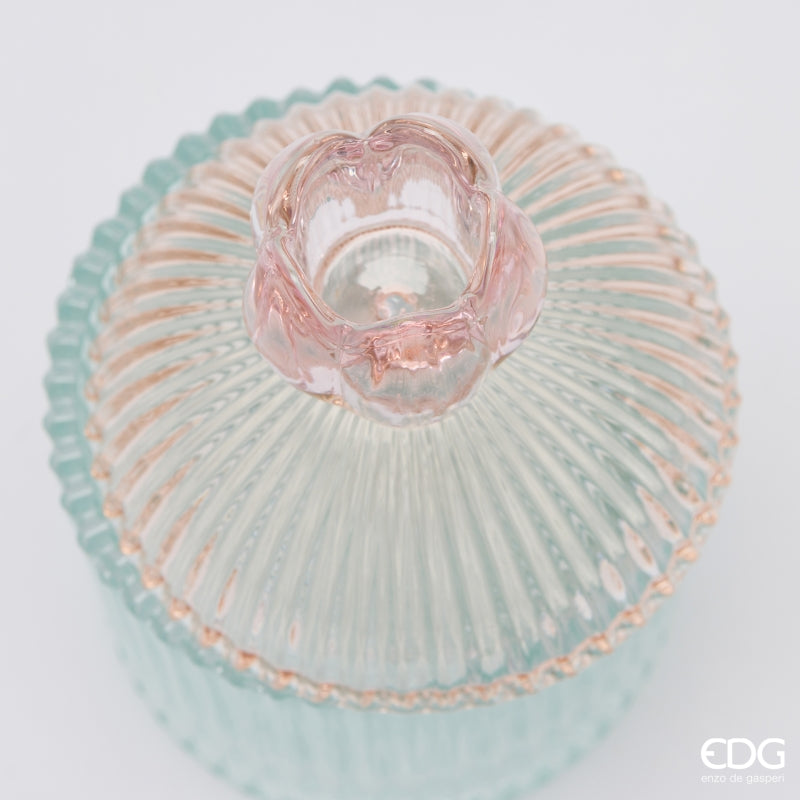 EDG Enzo De Gasperi Contenitore Decorativo a Righe Pink Mix H18,5 Ø10,5 cm – Decorazione Natalizia