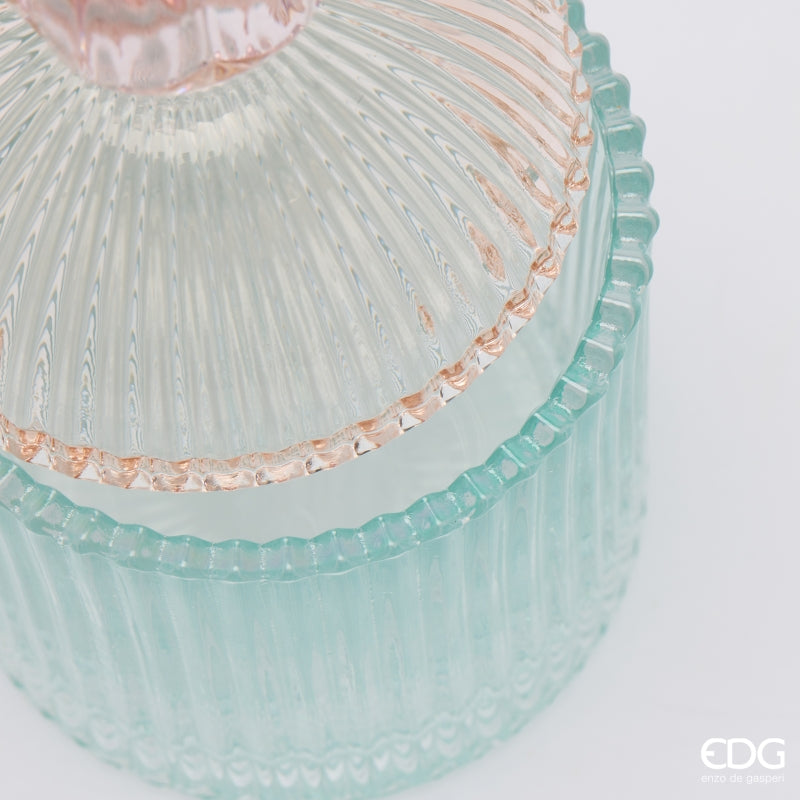 EDG Enzo De Gasperi Contenitore Decorativo a Righe Pink Mix H18,5 Ø10,5 cm – Decorazione Natalizia