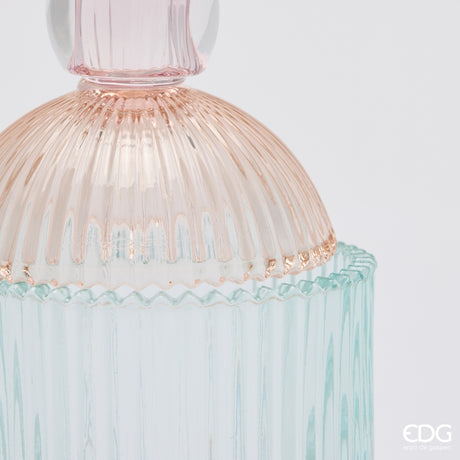EDG Enzo De Gasperi Contenitore Decorativo a Righe Pink Mix H18,5 Ø10,5 cm – Decorazione Natalizia