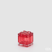 EDG Enzo De Gasperi Contenitore Decorativo Pacco Regalo Rosso H5 Ø6 cm – Decorazione di Natale