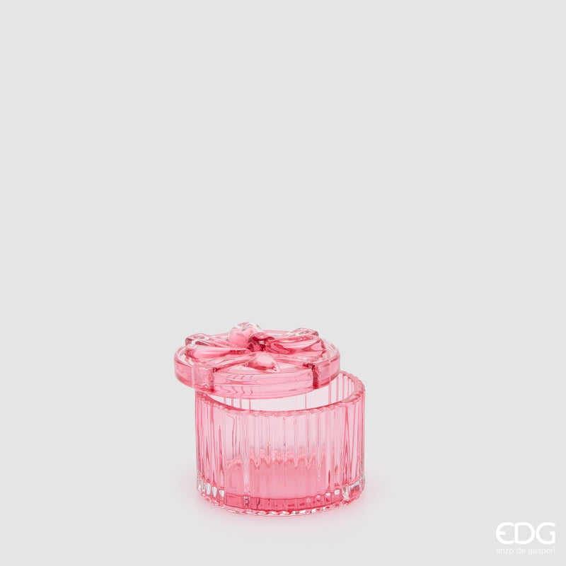 EDG Enzo De Gasperi Contenitore Decorativo Pacco Regalo Rotondo Pink H6 Ø8 cm – Decorazione di Natale