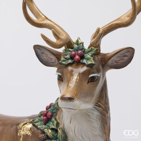 EDG Enzo De Gasperi Renna Natalizia H56x44x19 cm Nocciola – Decorazione di Natale