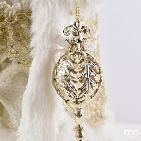 EDG Enzo De Gasperi Decoro Babbo Natale White Gold H61 cm – Decorazione di Natale