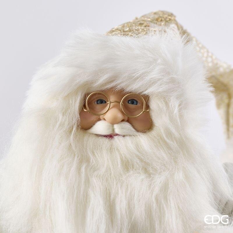 EDG Enzo De Gasperi Decoro Babbo Natale White Gold H46 cm – Decorazione di Natale
