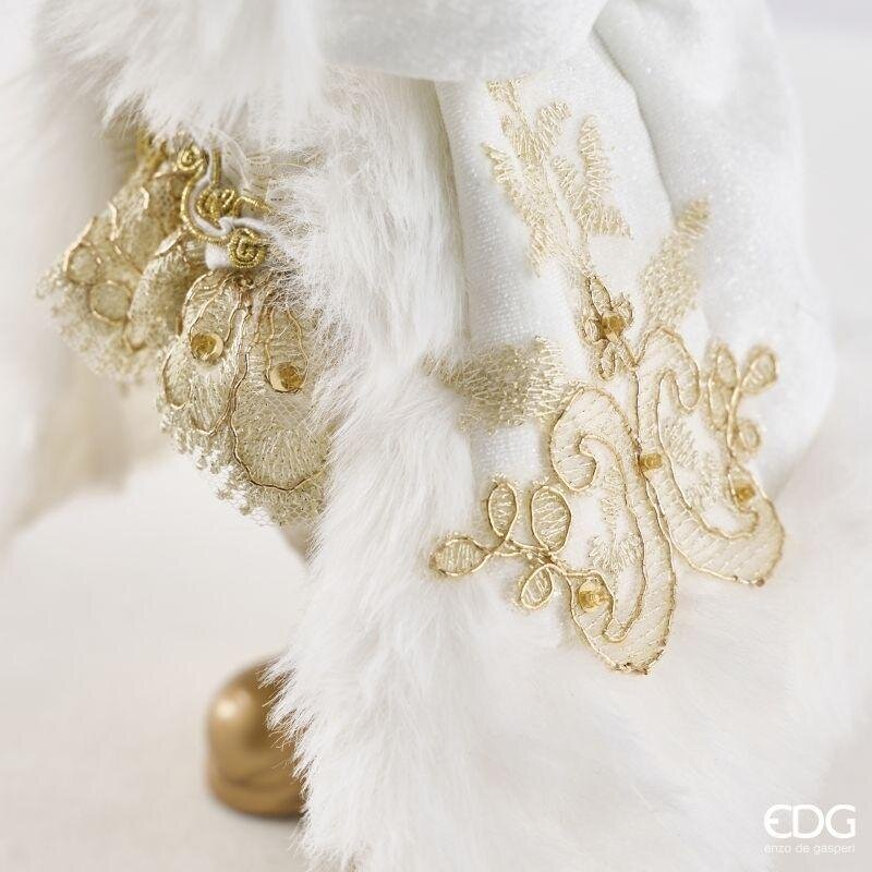 EDG Enzo De Gasperi Decoro Babbo Natale White Gold H31 cm – Decorazione di Natale