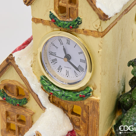 EDG Enzo De Gasperi Decoro Casa Cucù con LED Marrone 26x17xH28 cm – Decorazione di Natale