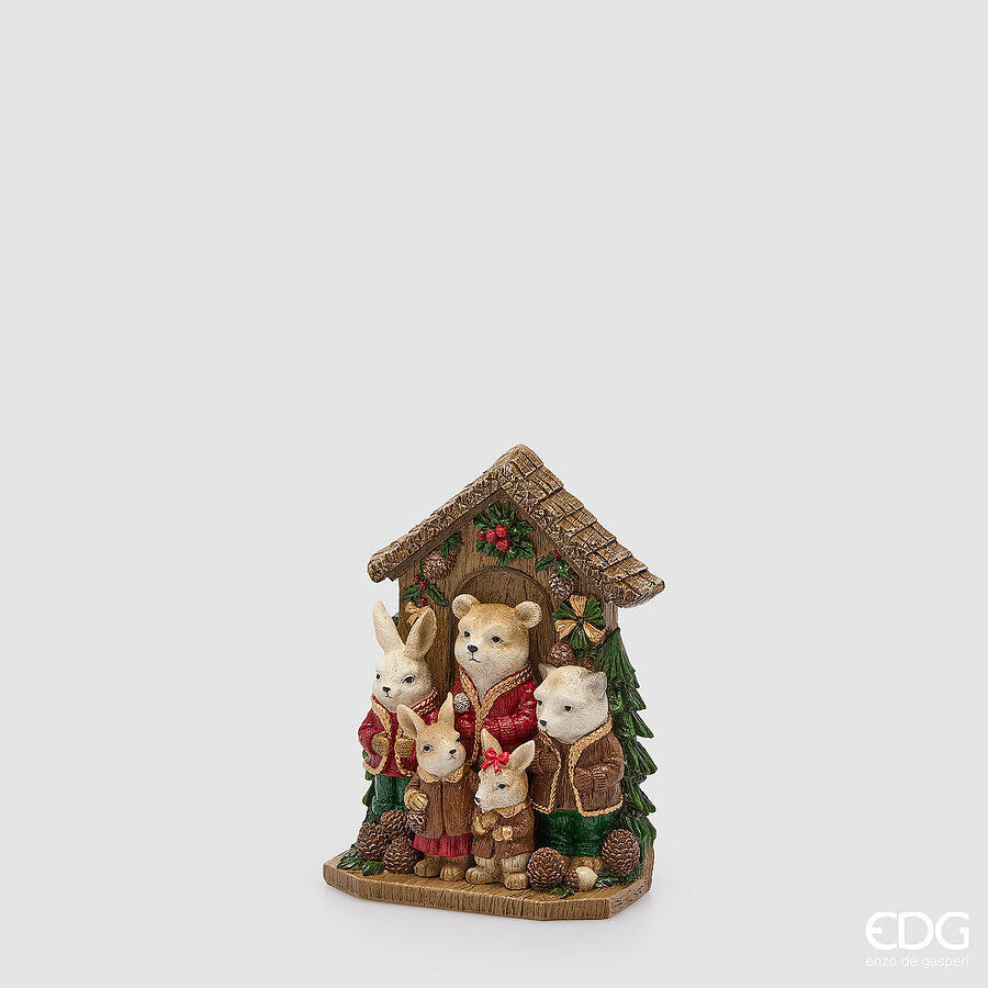 EDG Enzo De Gasperi Decoro Animali Mountain Multicolor 16x8xH21,5 cm – Decorazione di Natale