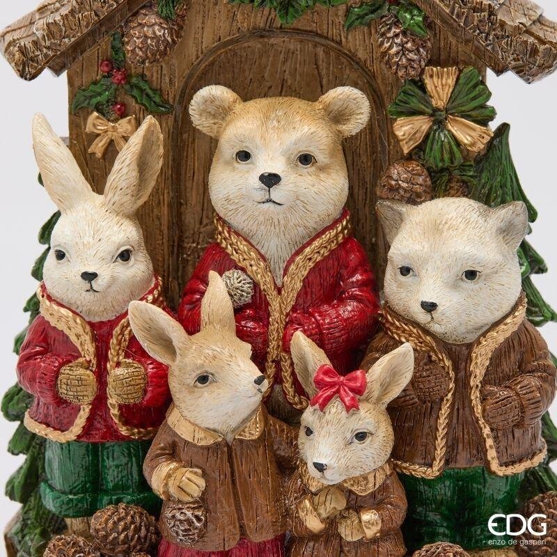 EDG Enzo De Gasperi Decoro Animali Mountain Multicolor 16x8xH21,5 cm – Decorazione di Natale