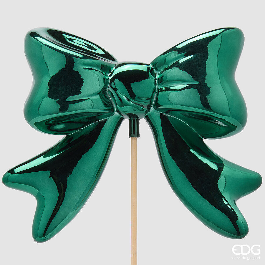 EDG Enzo De Gasperi Fiocco Decorativo Verde 63x23x6 cm – Addobbo di Natale