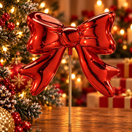 EDG Enzo De Gasperi Fiocco Decorativo Rosso 63x23x6 cm – Addobbo di Natale